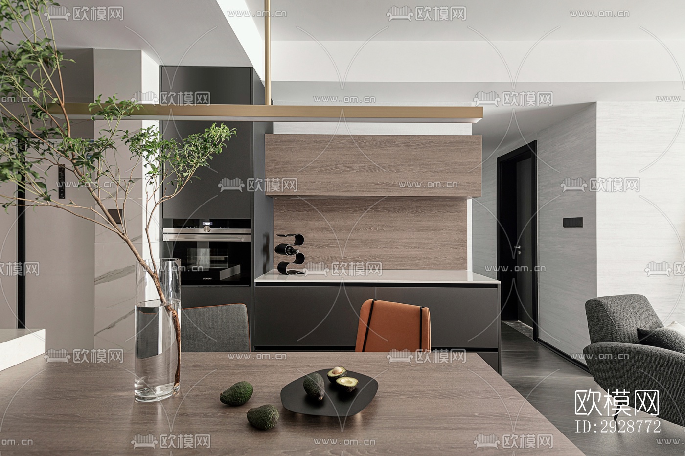 现代平层效果图下载（渲染图16）