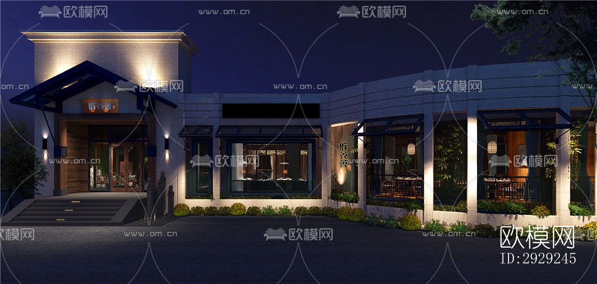 中式中餐厅效果图下载（渲染图15）