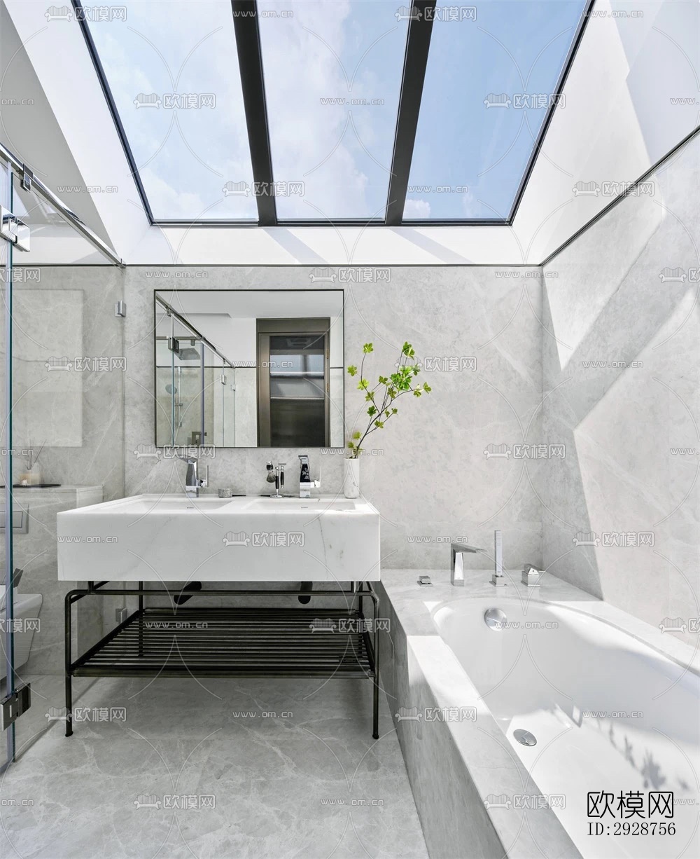 现代平层效果图下载（渲染图10）