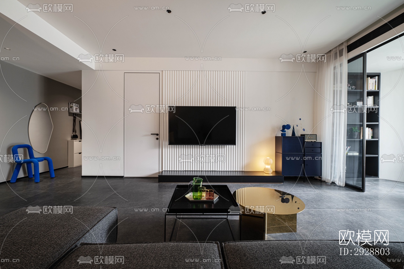 现代平层效果图下载（渲染图5）