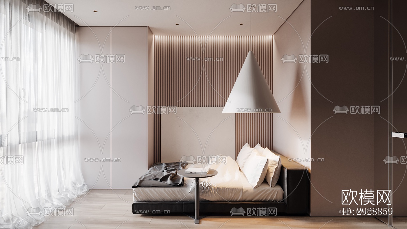 现代平层效果图下载（渲染图1）