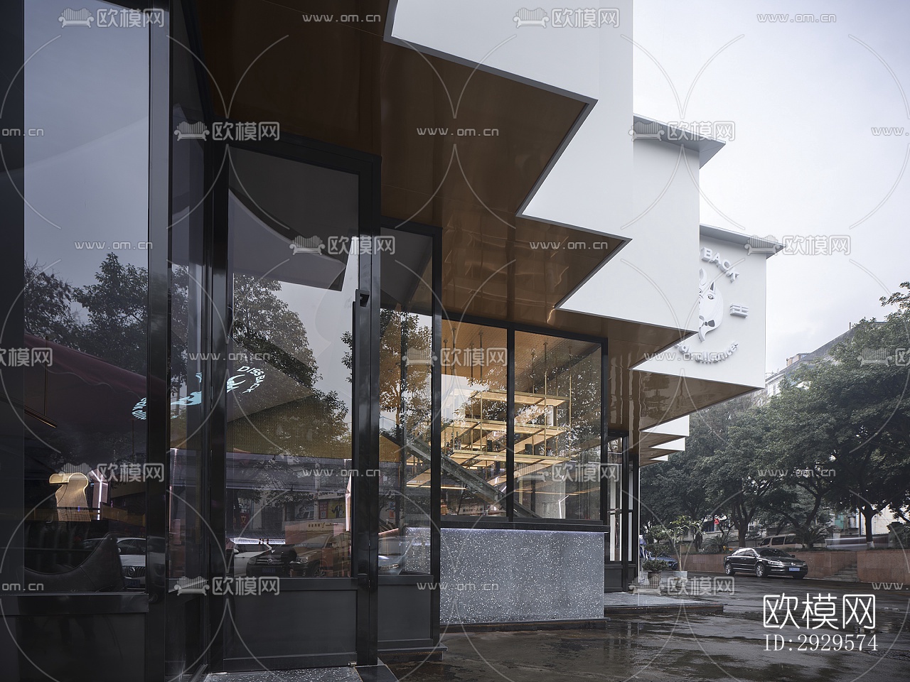 高级灰西餐厅效果图下载（渲染图15）