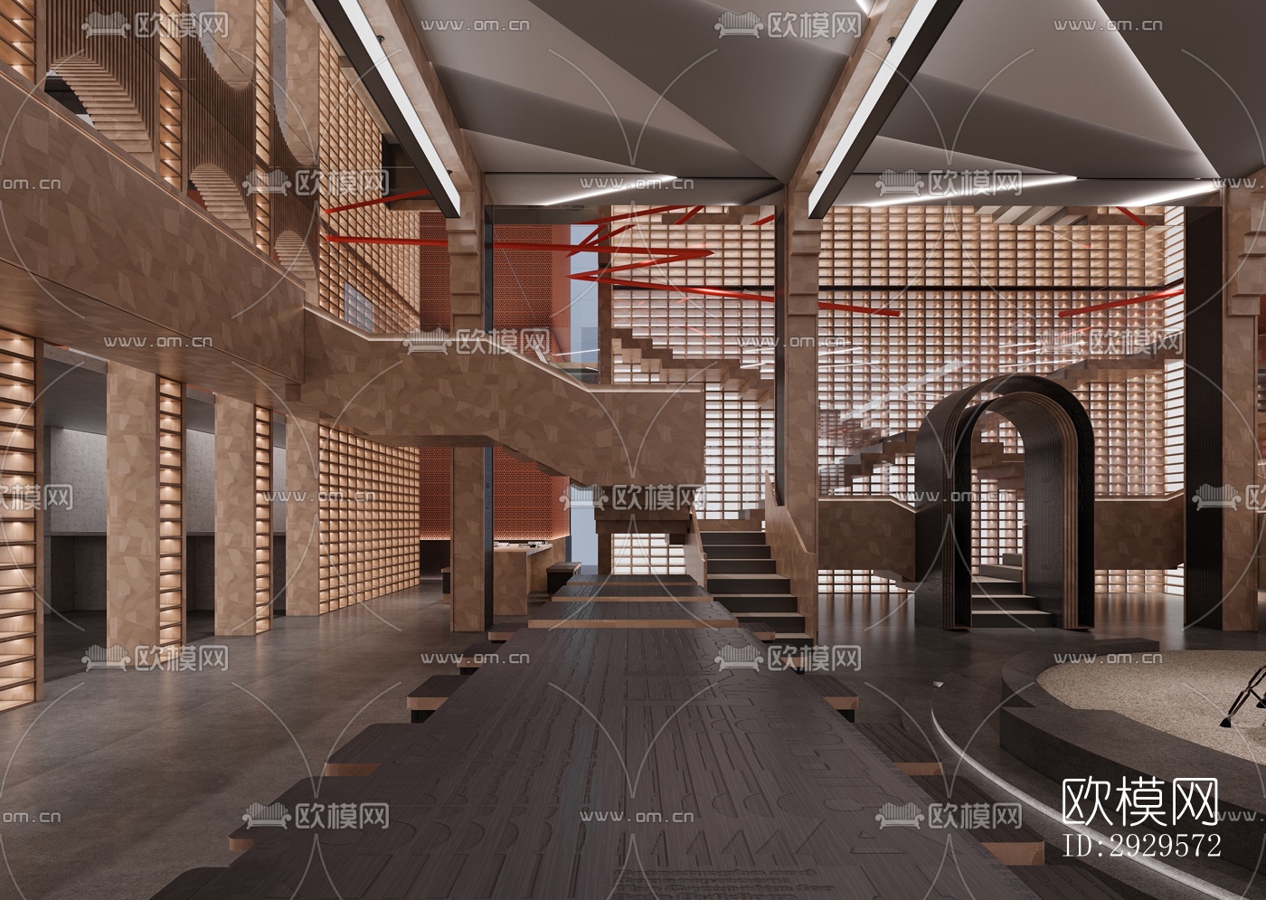 现代西餐厅效果图下载（渲染图5）