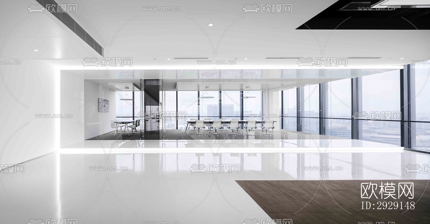 现代办公区效果图下载（渲染图9）