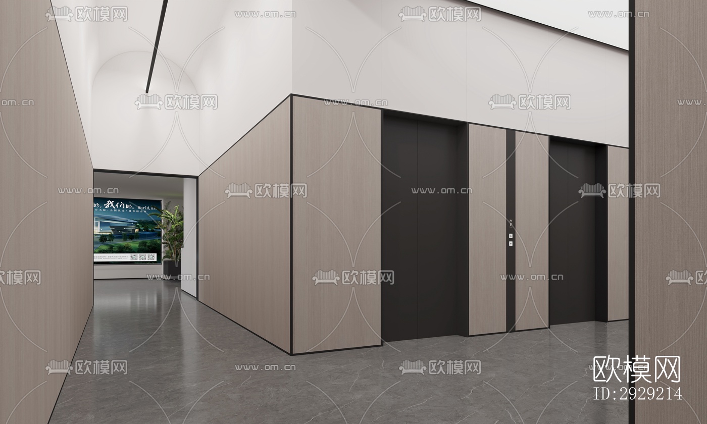 现代商务大堂效果图下载（渲染图4）