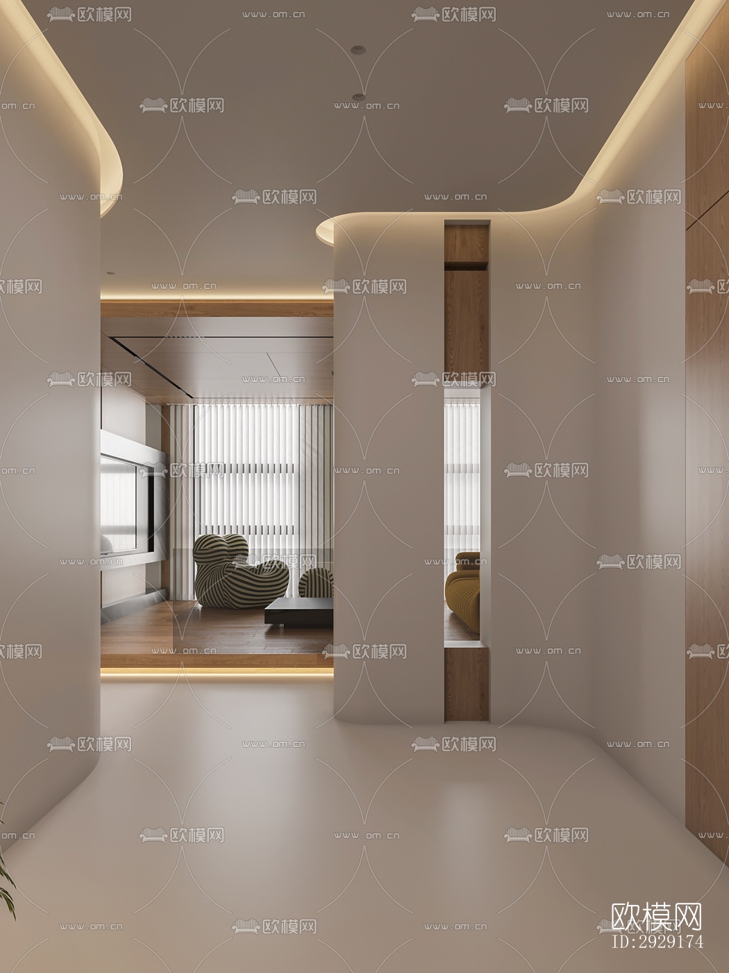 现代办公区效果图下载（渲染图5）