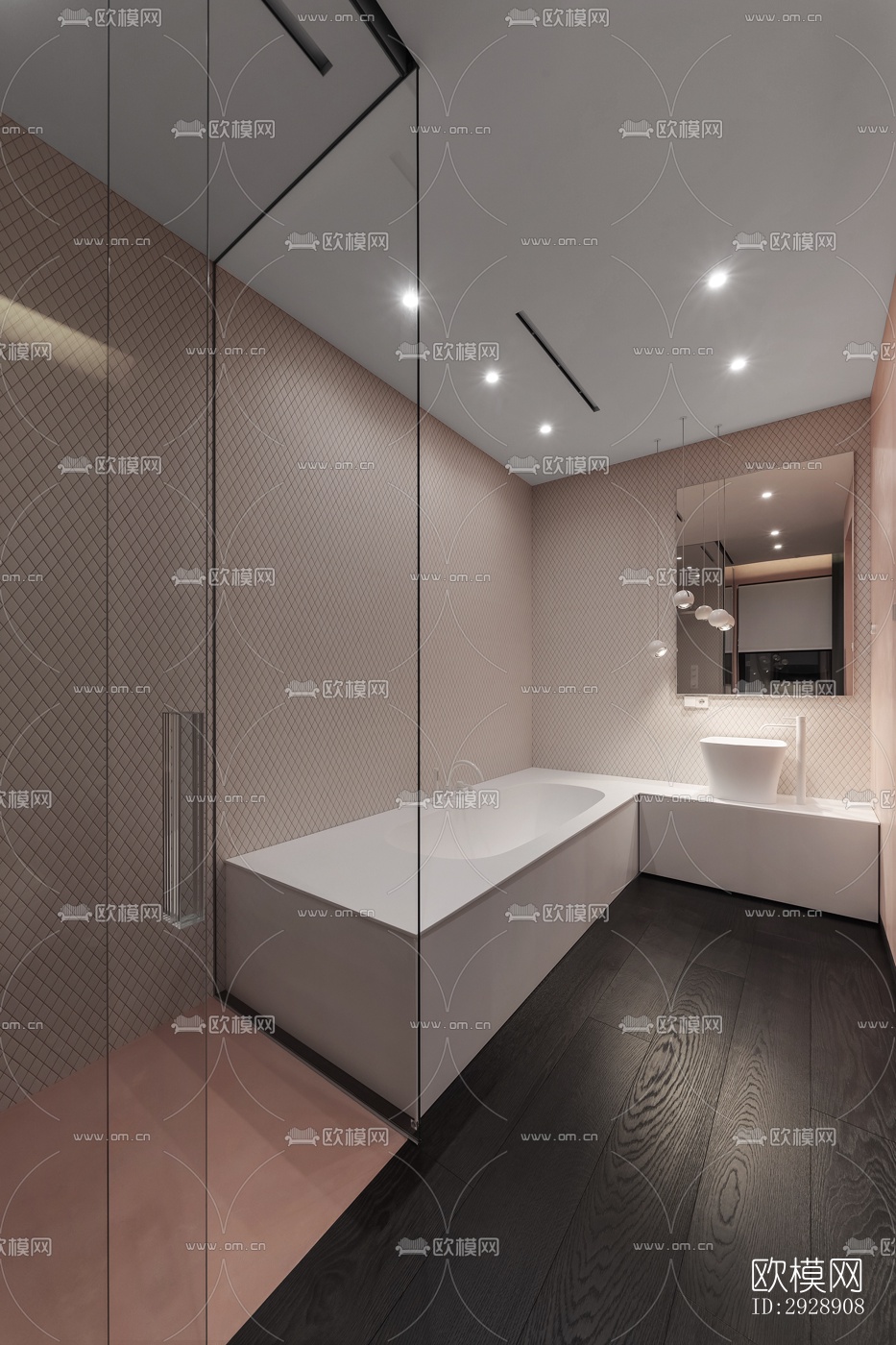 现代平层效果图下载（渲染图3）