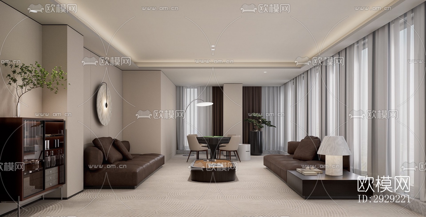 现代经理室效果图下载（渲染图11）