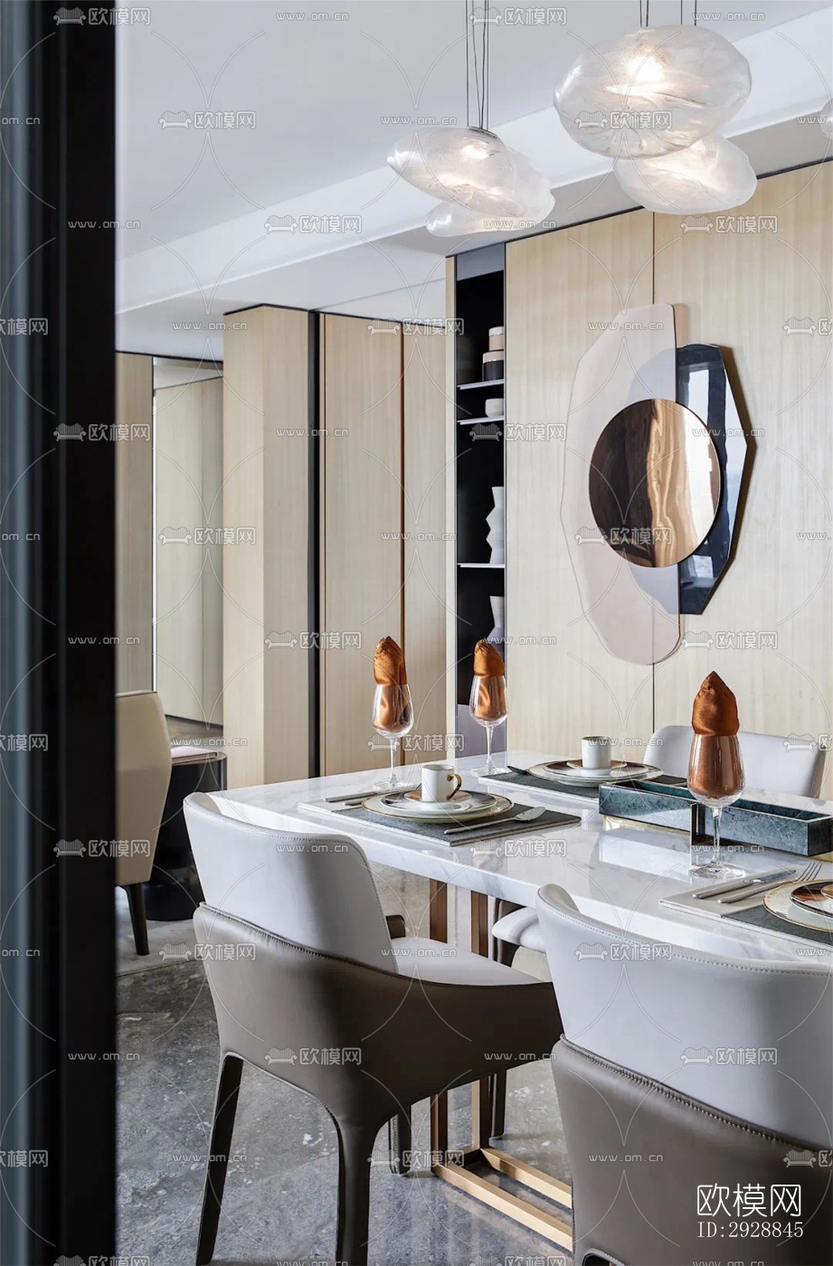 现代平层效果图下载（渲染图2）