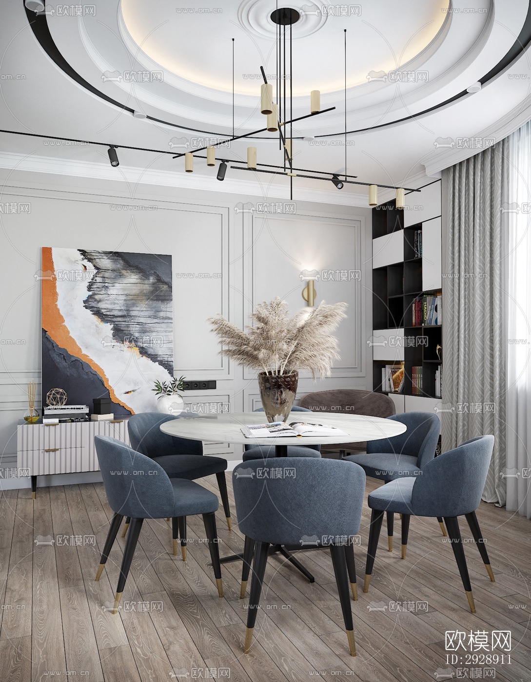 现代平层效果图下载（渲染图13）