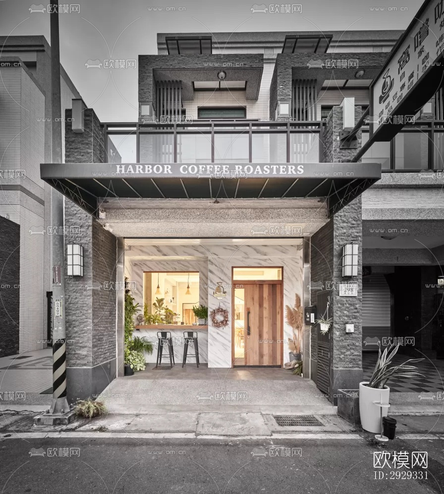 北欧咖啡奶茶效果图下载（渲染图13）