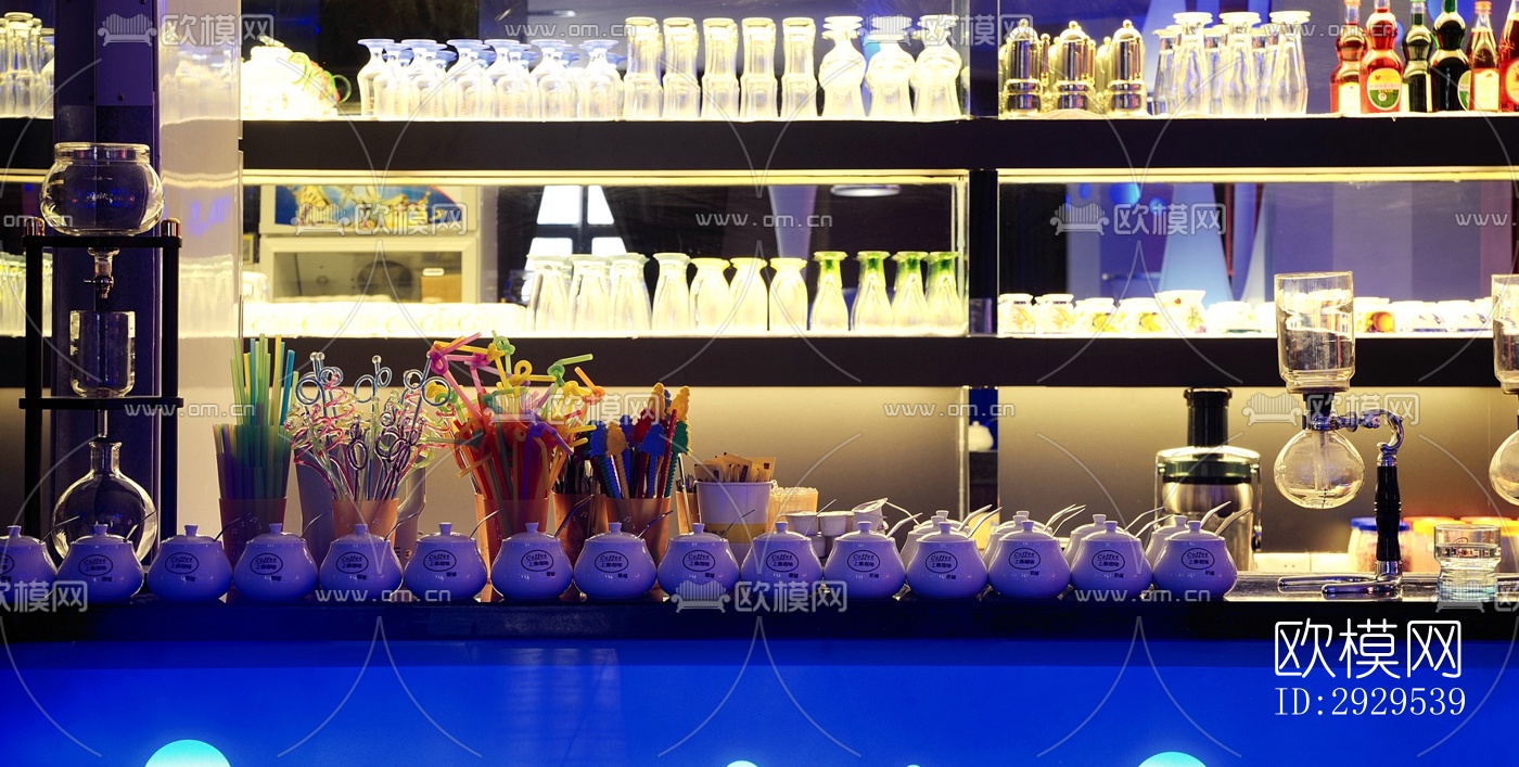 后现代西餐厅效果图下载（渲染图1）