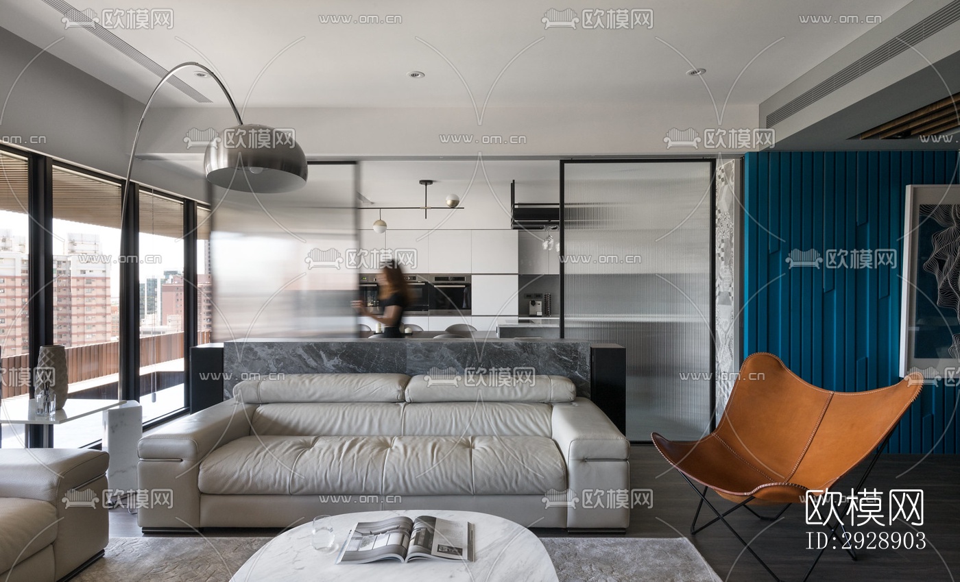 现代平层效果图下载（渲染图11）