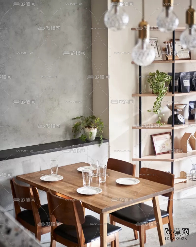 北欧咖啡奶茶效果图下载（渲染图7）