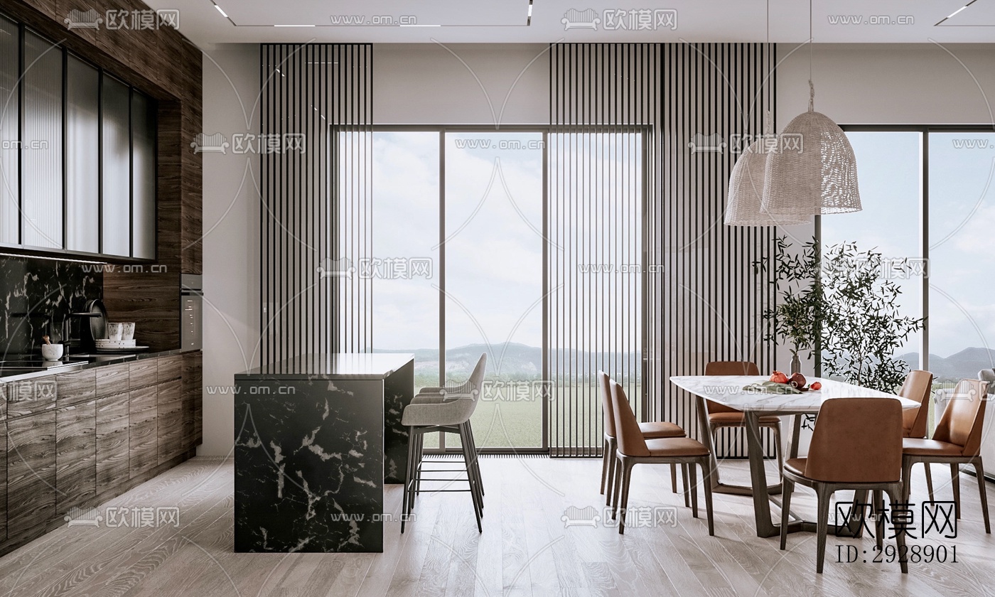 现代平层效果图下载（渲染图10）