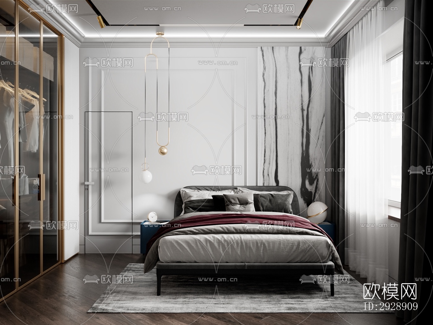 现代平层效果图下载（渲染图11）