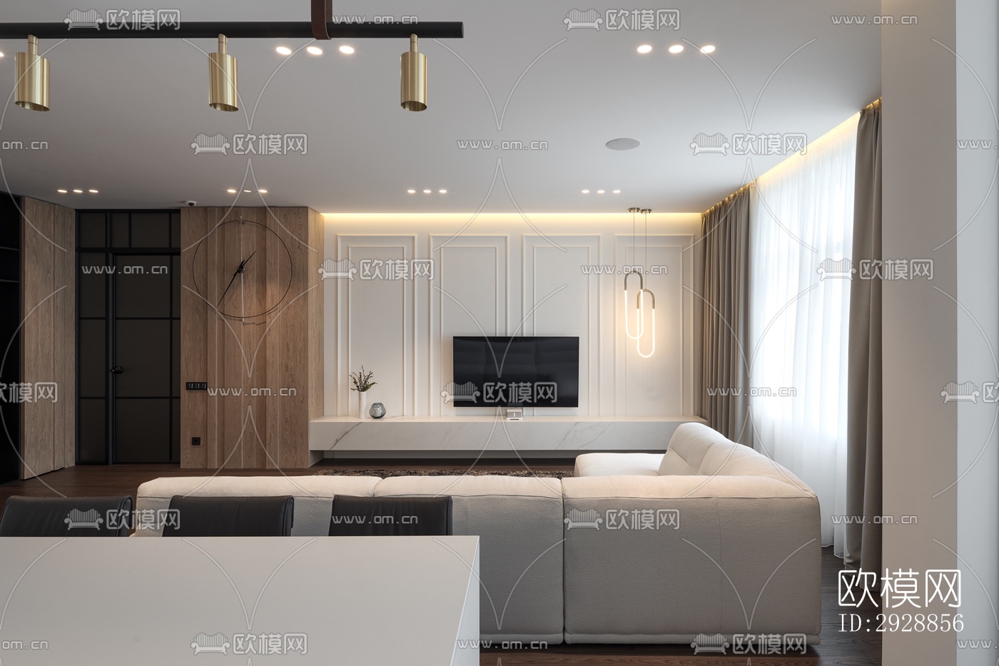 现代平层效果图下载（渲染图13）