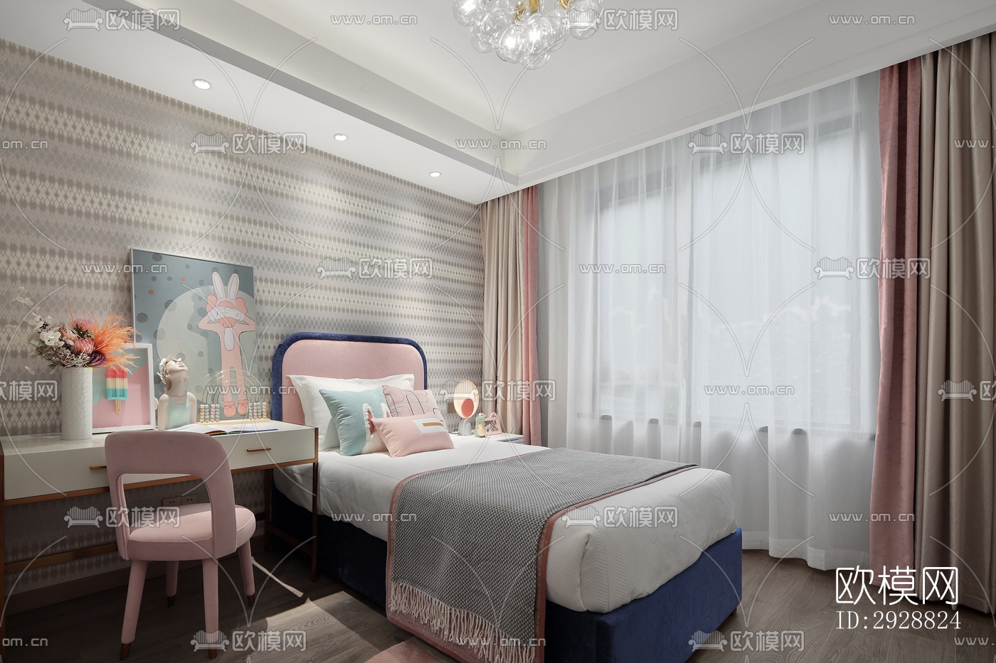 现代平层效果图下载（渲染图9）