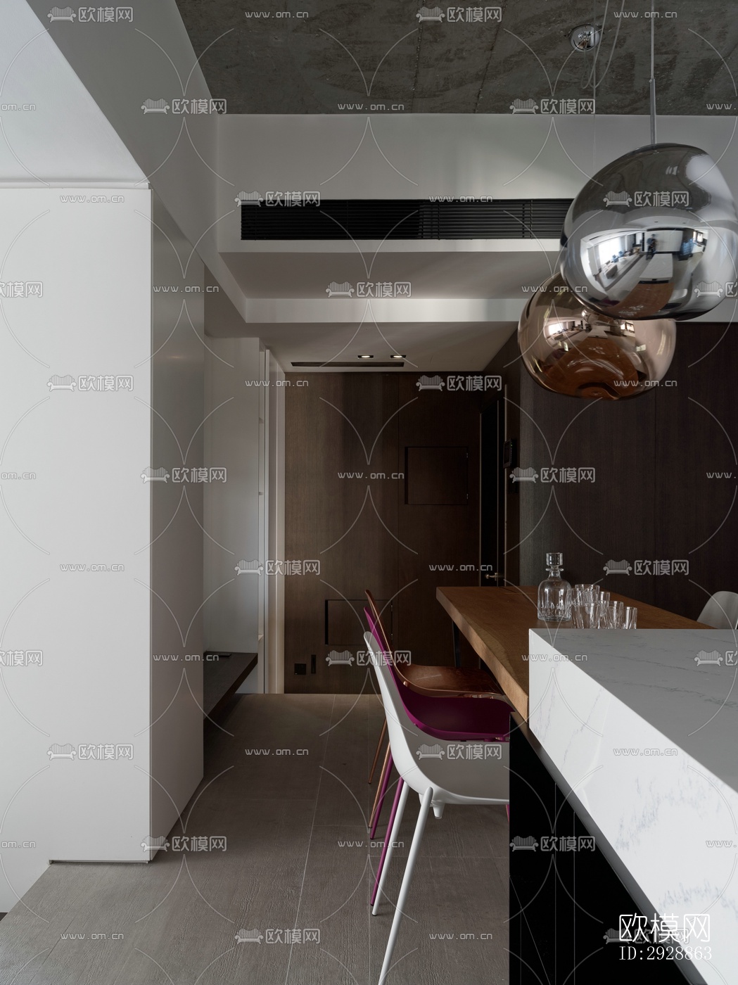 现代平层效果图下载（渲染图10）