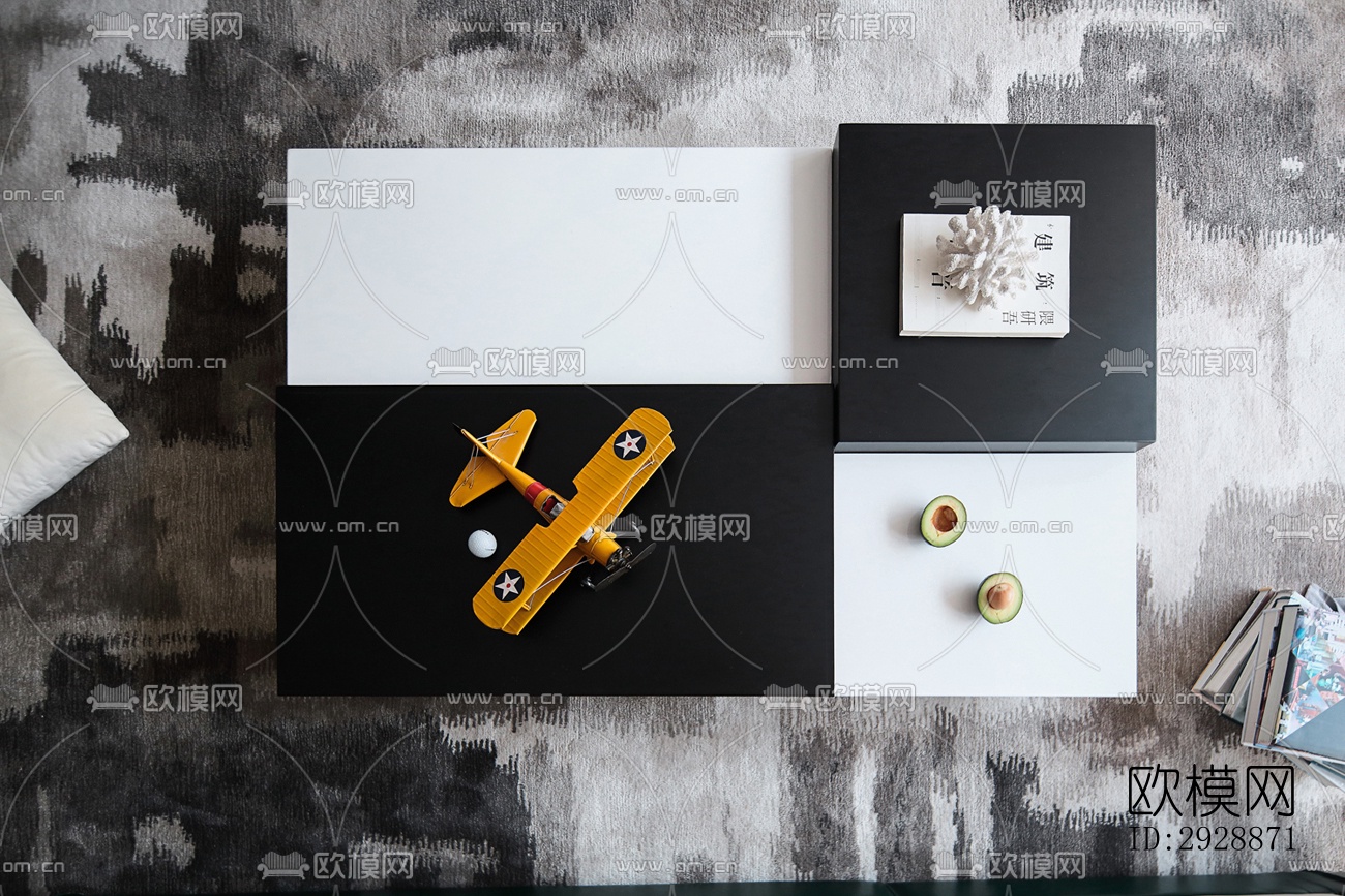 现代平层效果图下载（渲染图14）