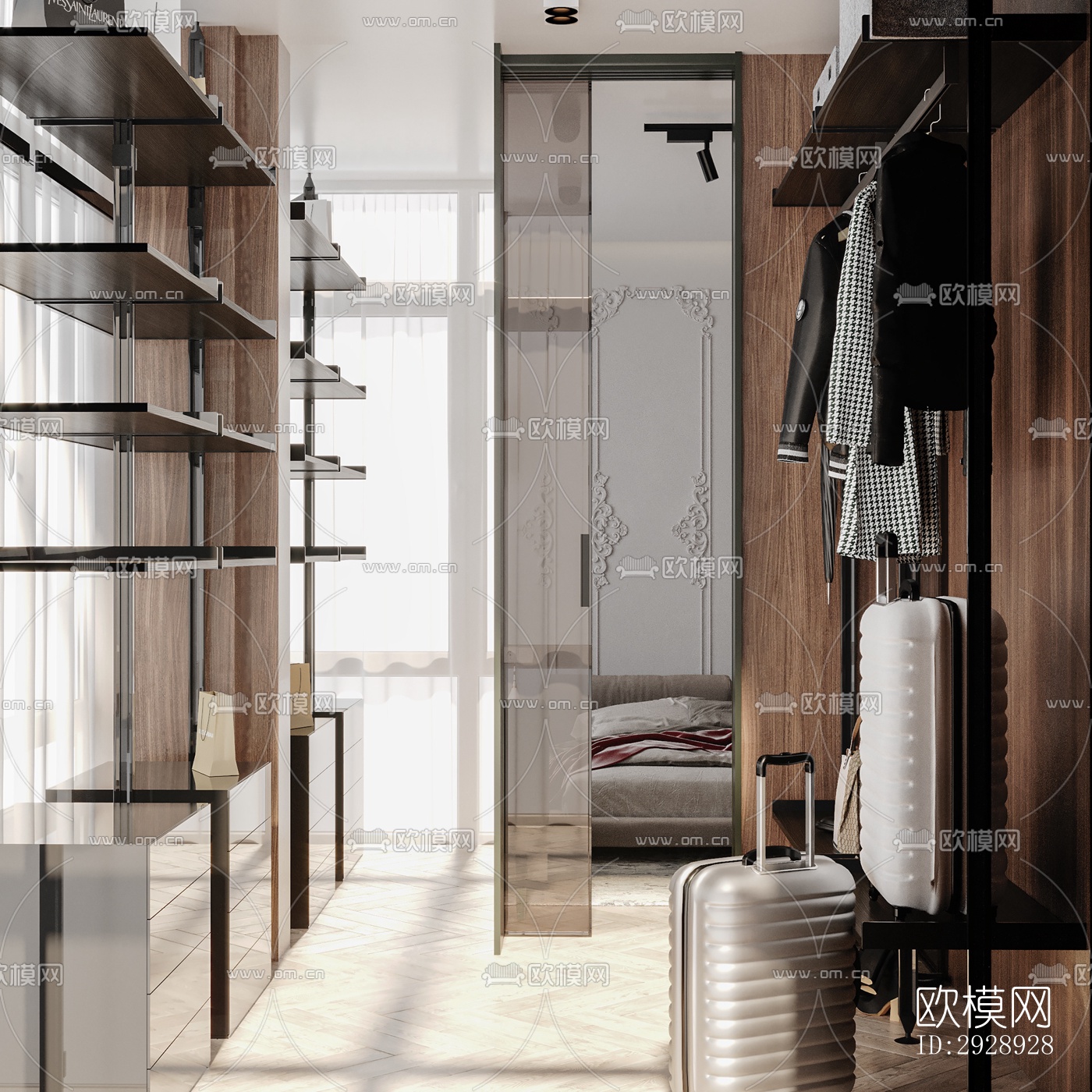 美式平层效果图下载（渲染图8）