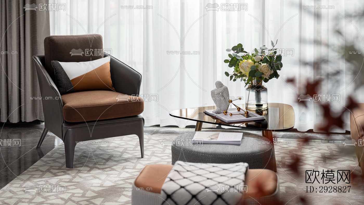 现代平层效果图下载（渲染图18）