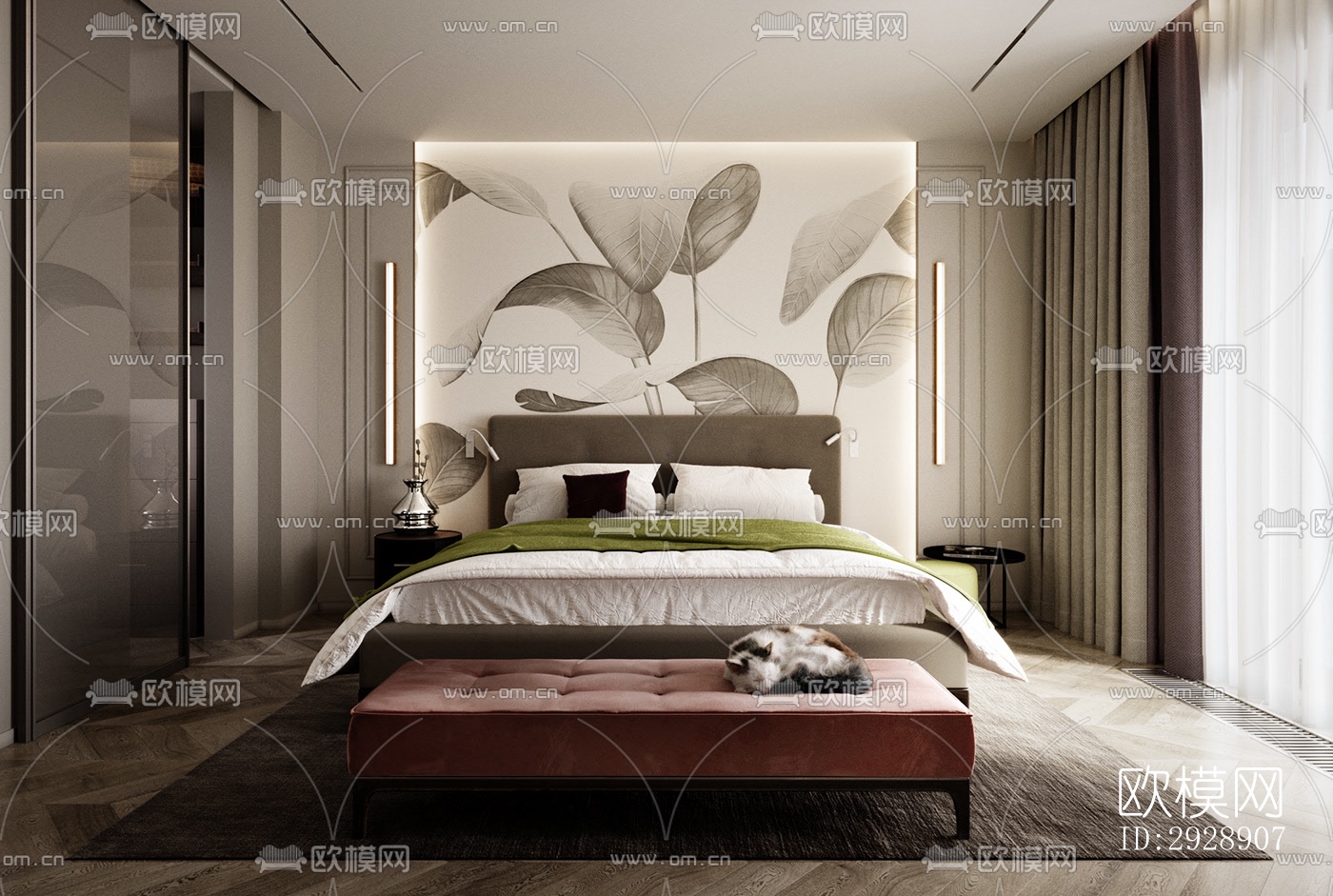 现代平层效果图下载（渲染图14）