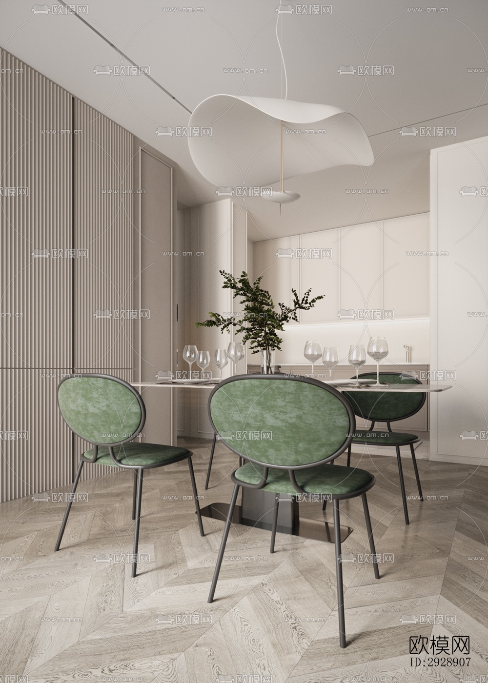 现代平层效果图下载（渲染图10）