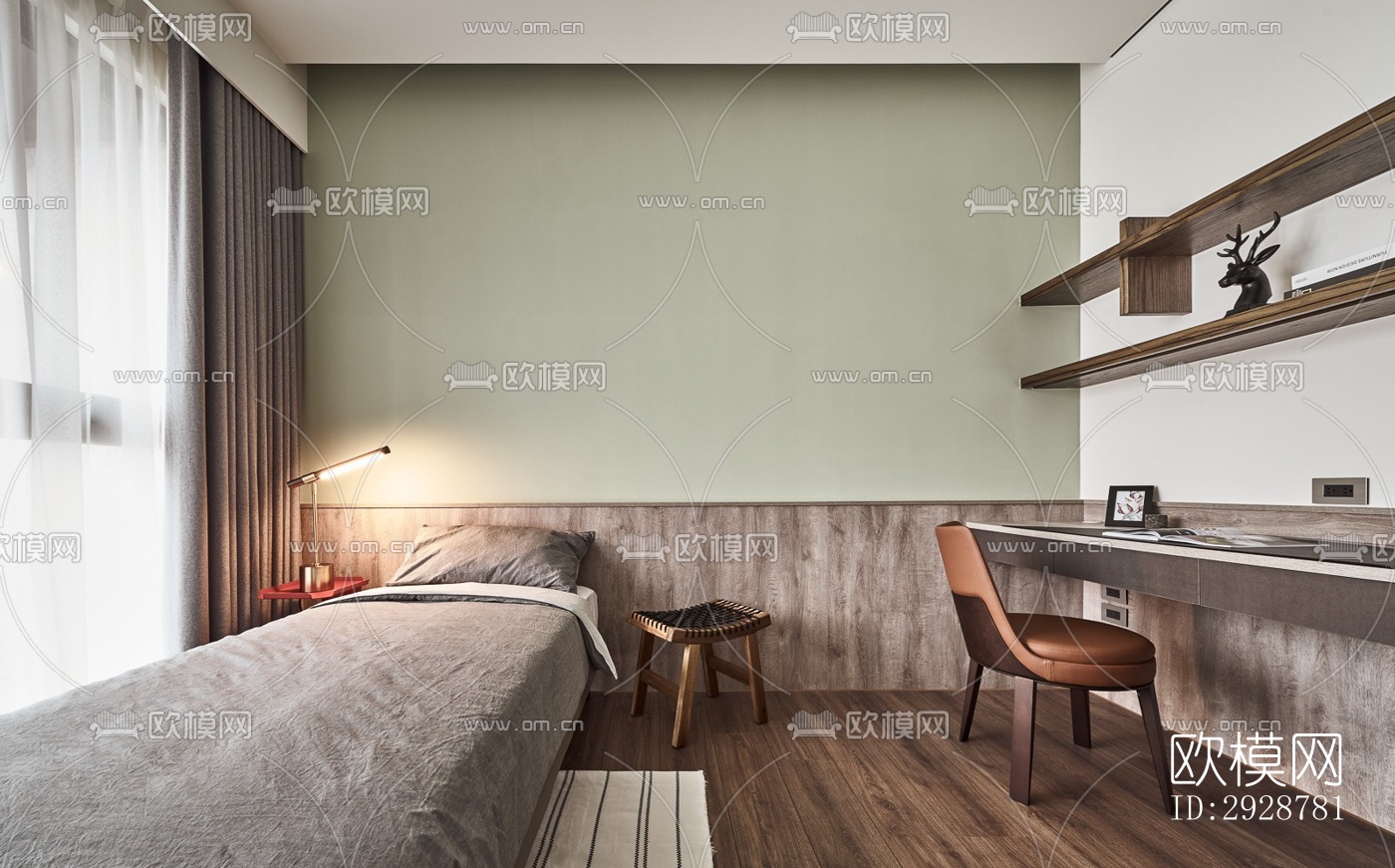 现代平层效果图下载（渲染图3）