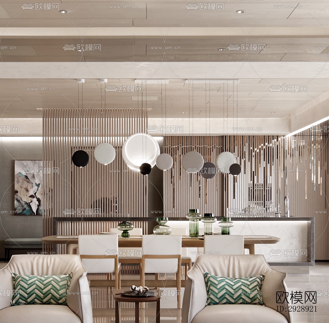 现代平层效果图下载（渲染图15）