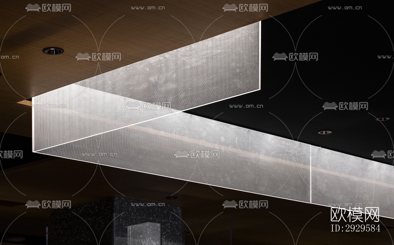 高级灰西餐厅效果图下载（渲染图13）