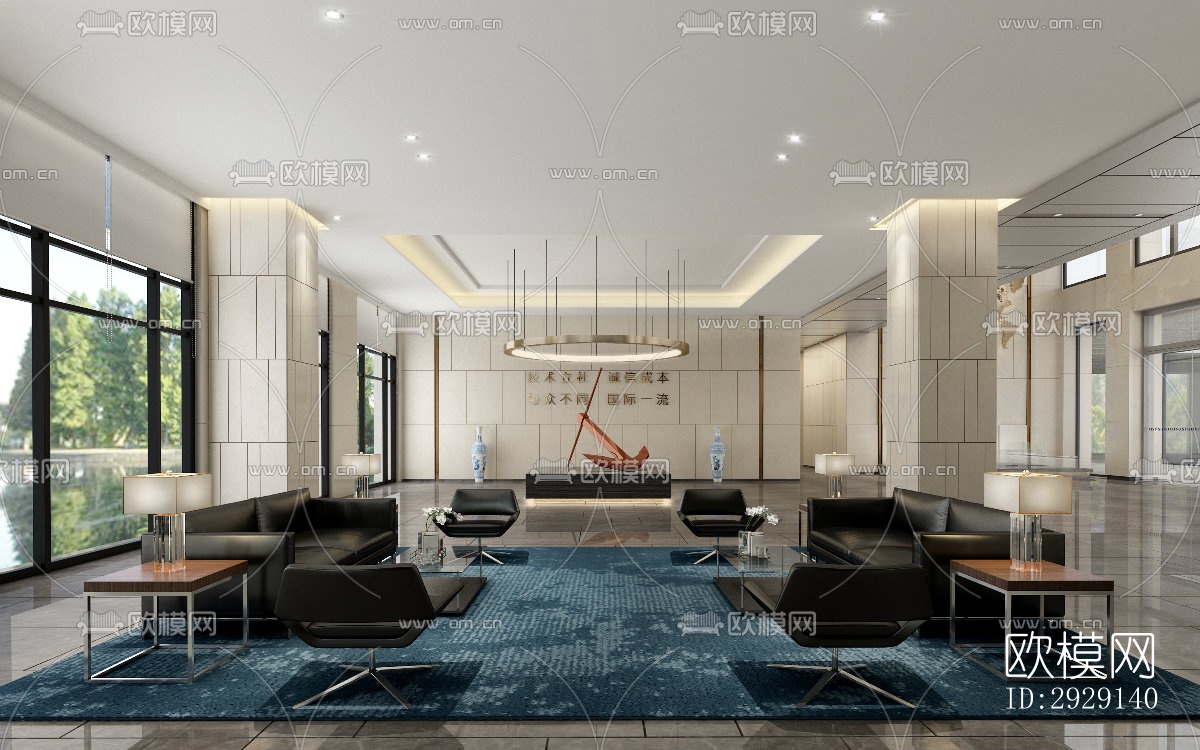 现代办公区效果图下载（渲染图14）