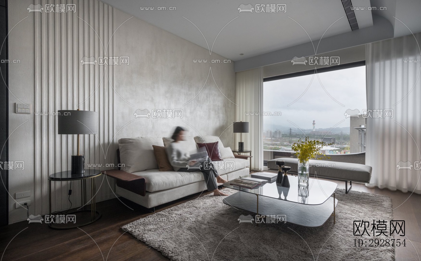 现代平层效果图下载（渲染图13）