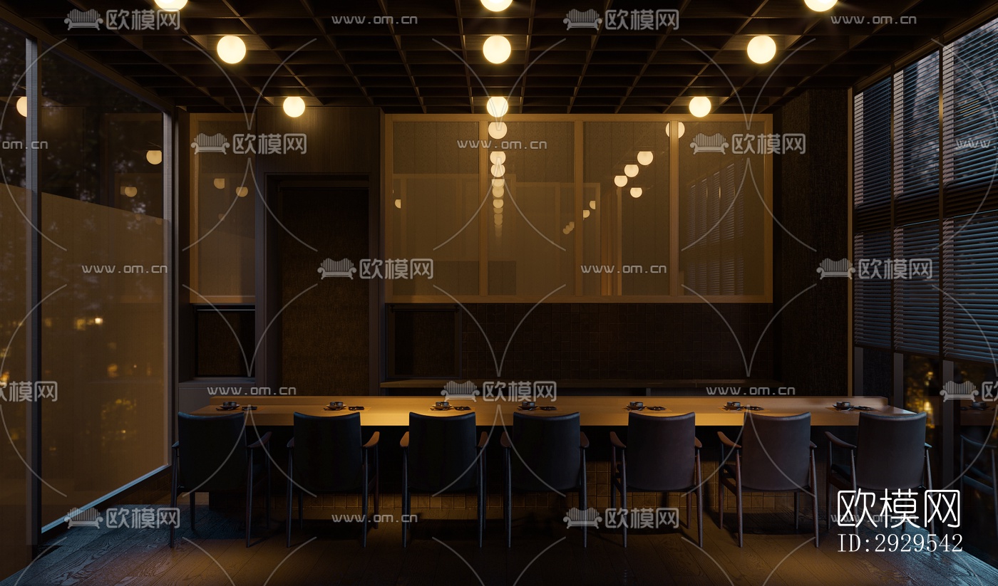 后现代西餐厅效果图下载（渲染图2）