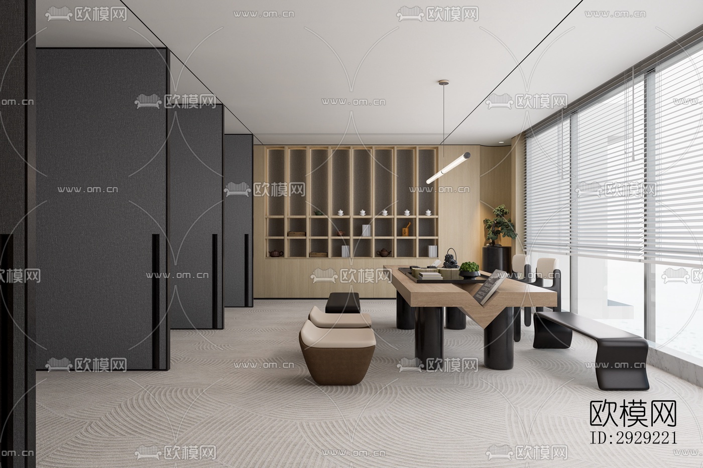 现代经理室效果图下载（渲染图2）