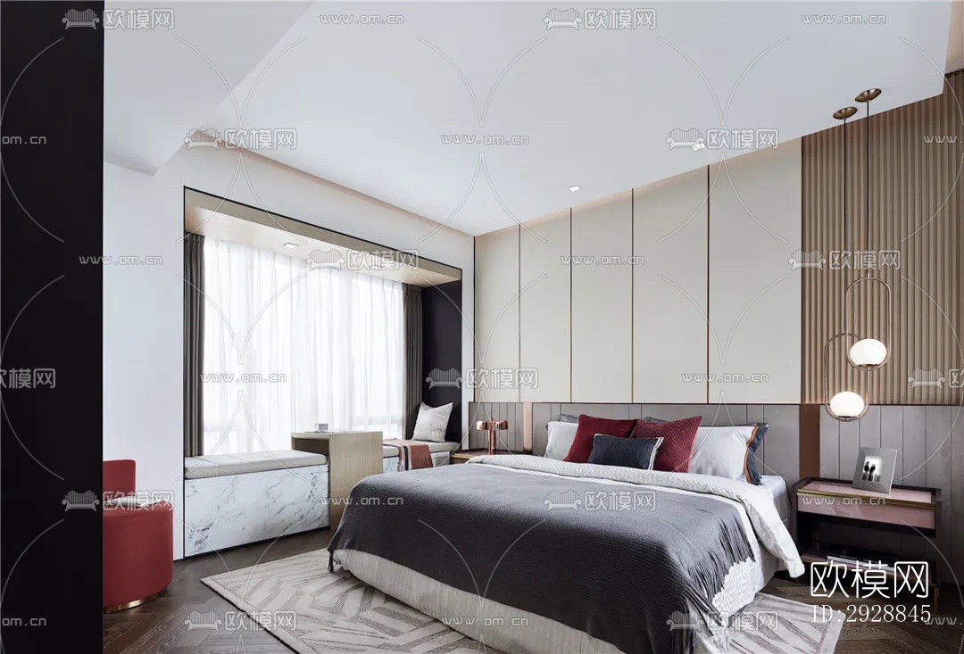 现代平层效果图下载（渲染图7）