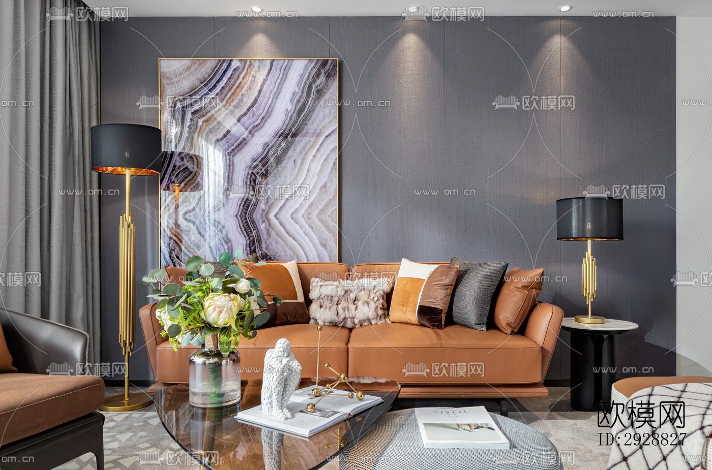 现代平层效果图下载（渲染图19）