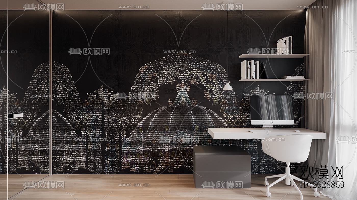 现代平层效果图下载（渲染图2）