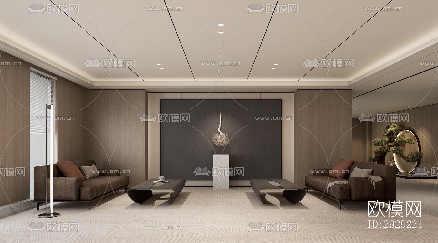 现代经理室效果图下载（渲染图8）