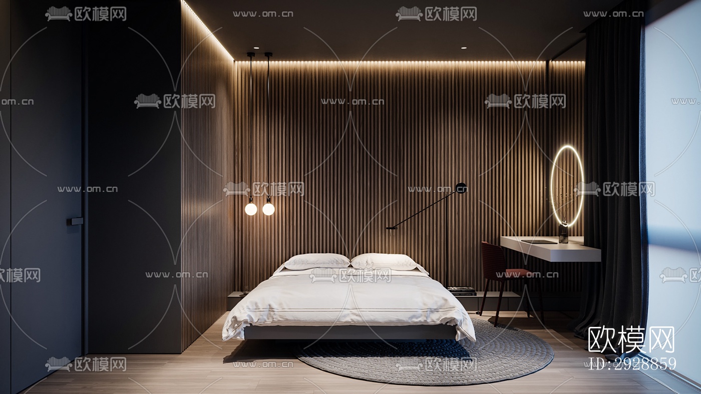 现代平层效果图下载（渲染图4）