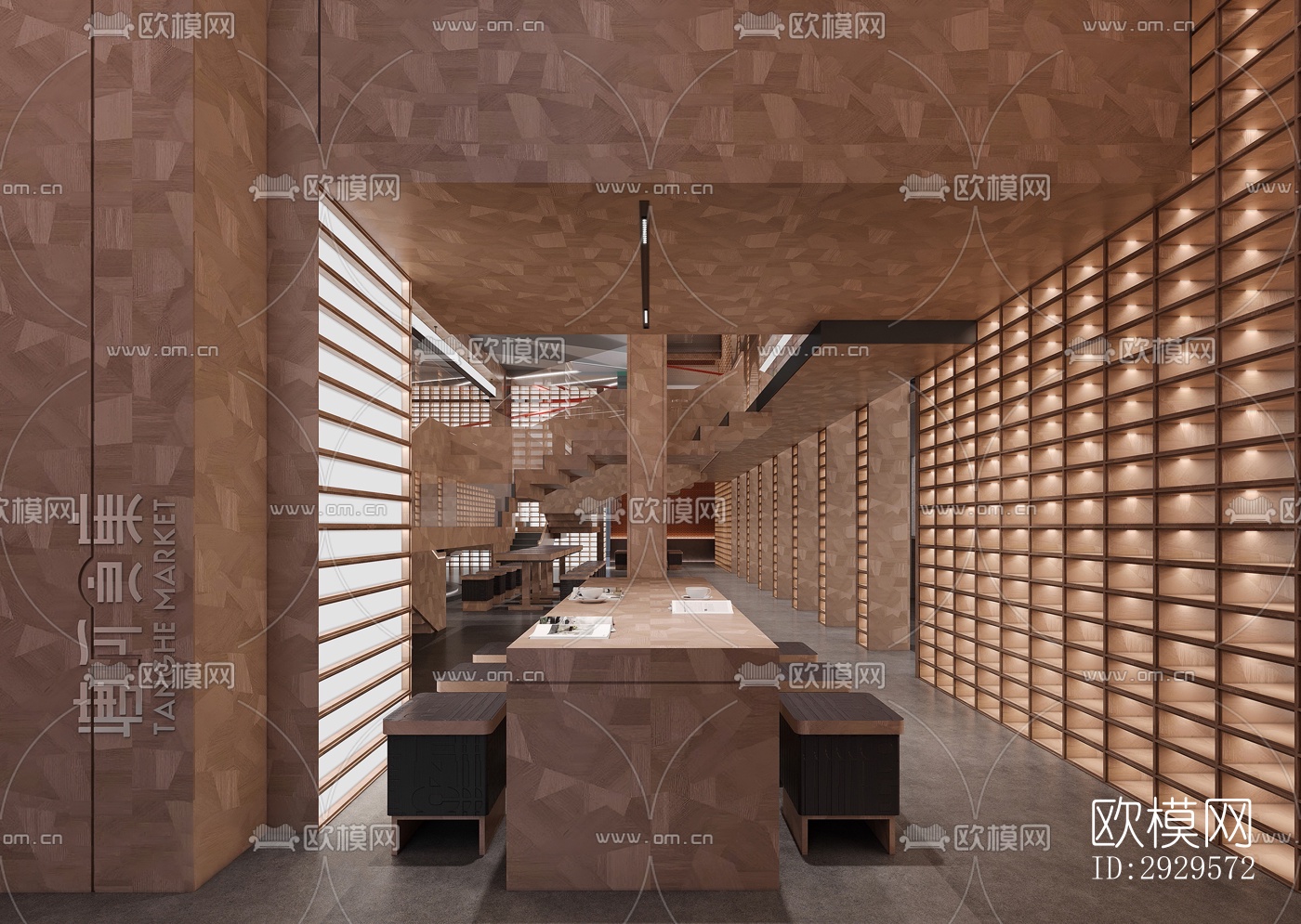 现代西餐厅效果图下载（渲染图6）