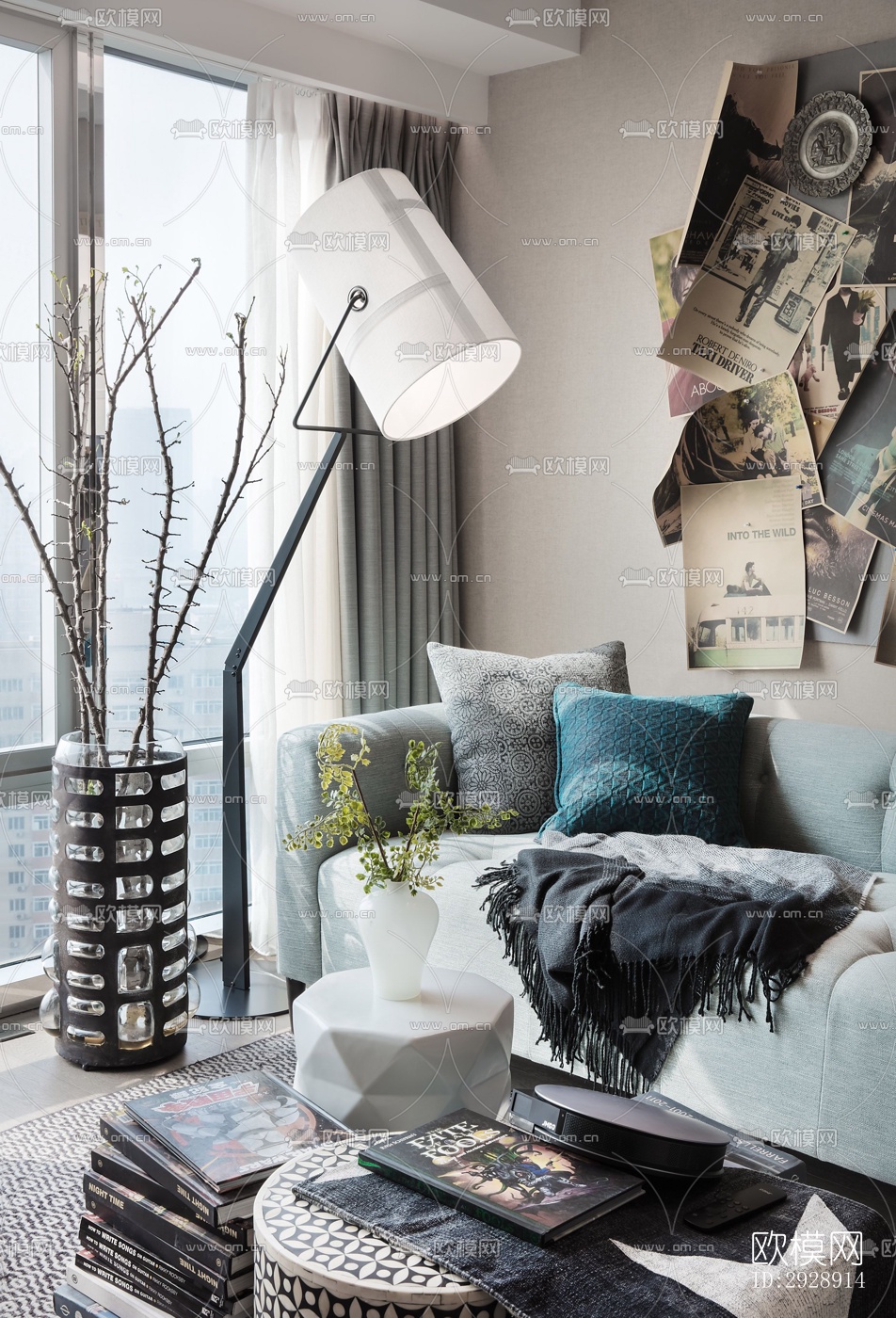 现代平层效果图下载（渲染图3）