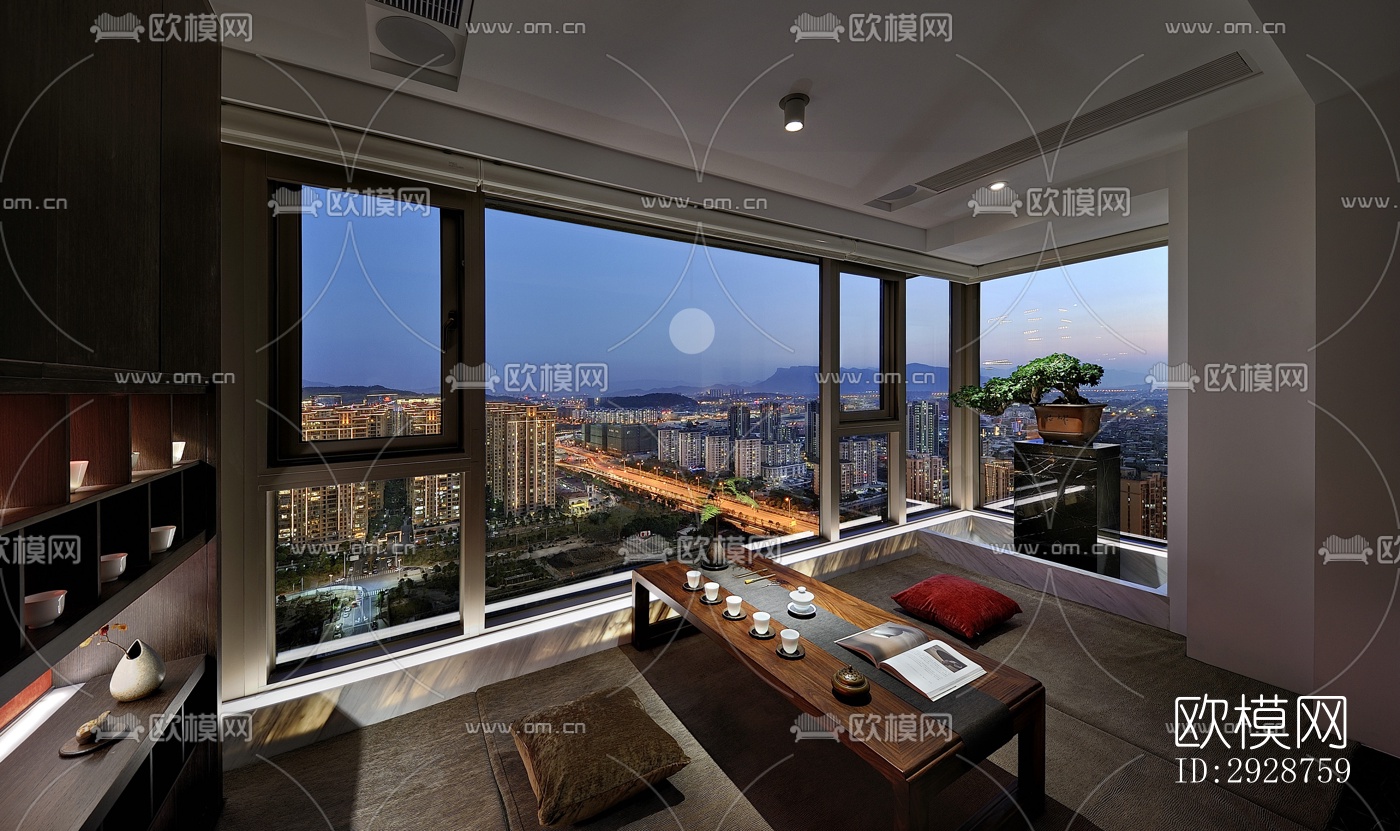 现代平层效果图下载（渲染图1）