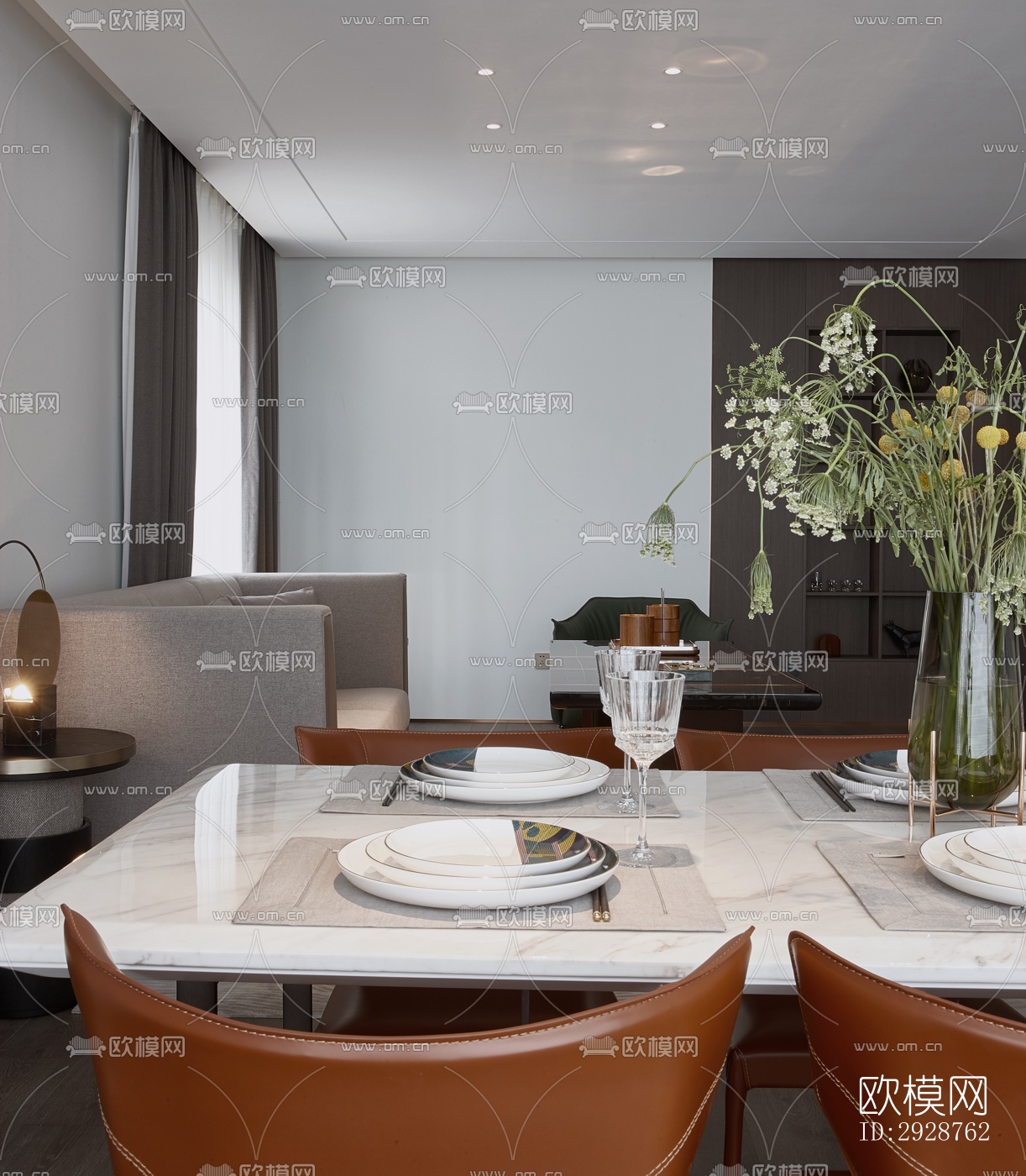 现代平层效果图下载（渲染图12）