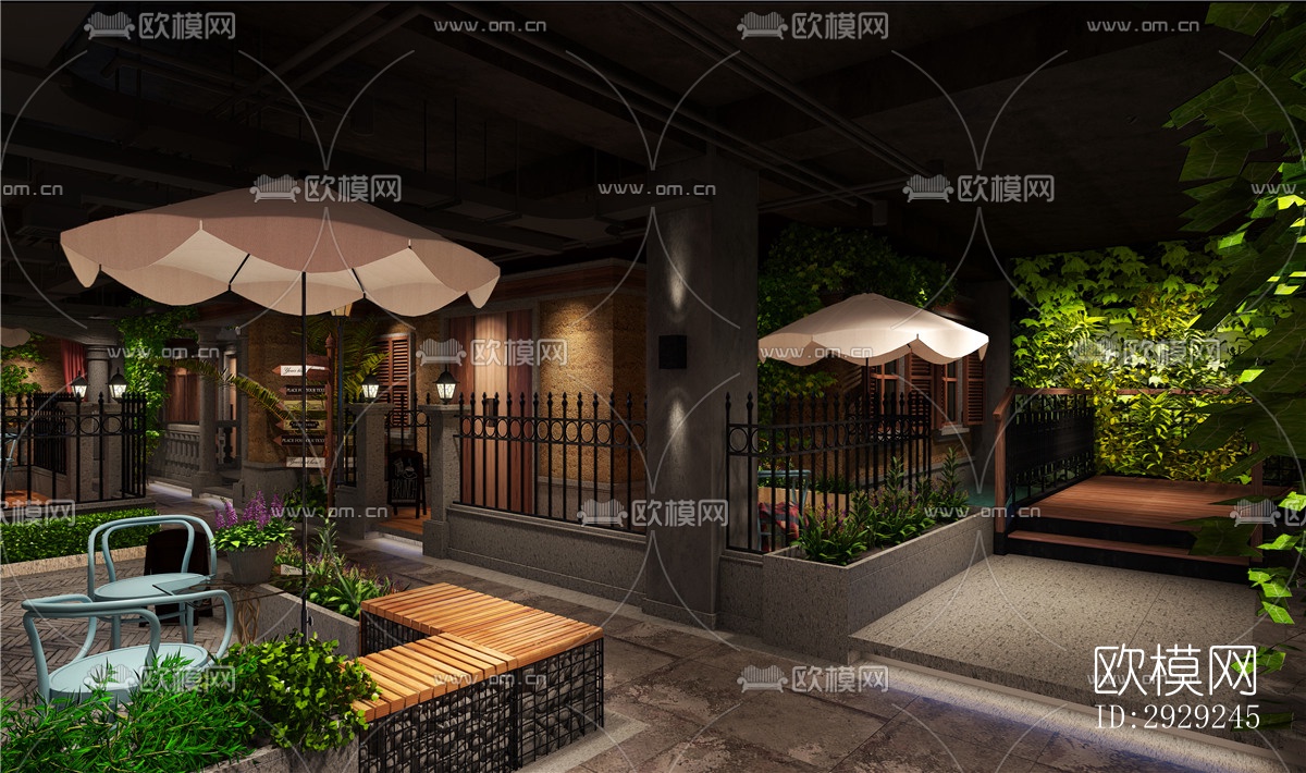 中式中餐厅效果图下载（渲染图9）