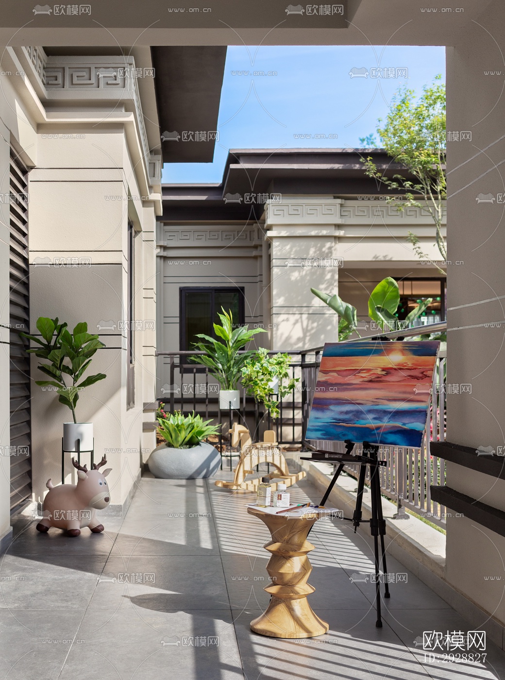 现代平层效果图下载（渲染图15）