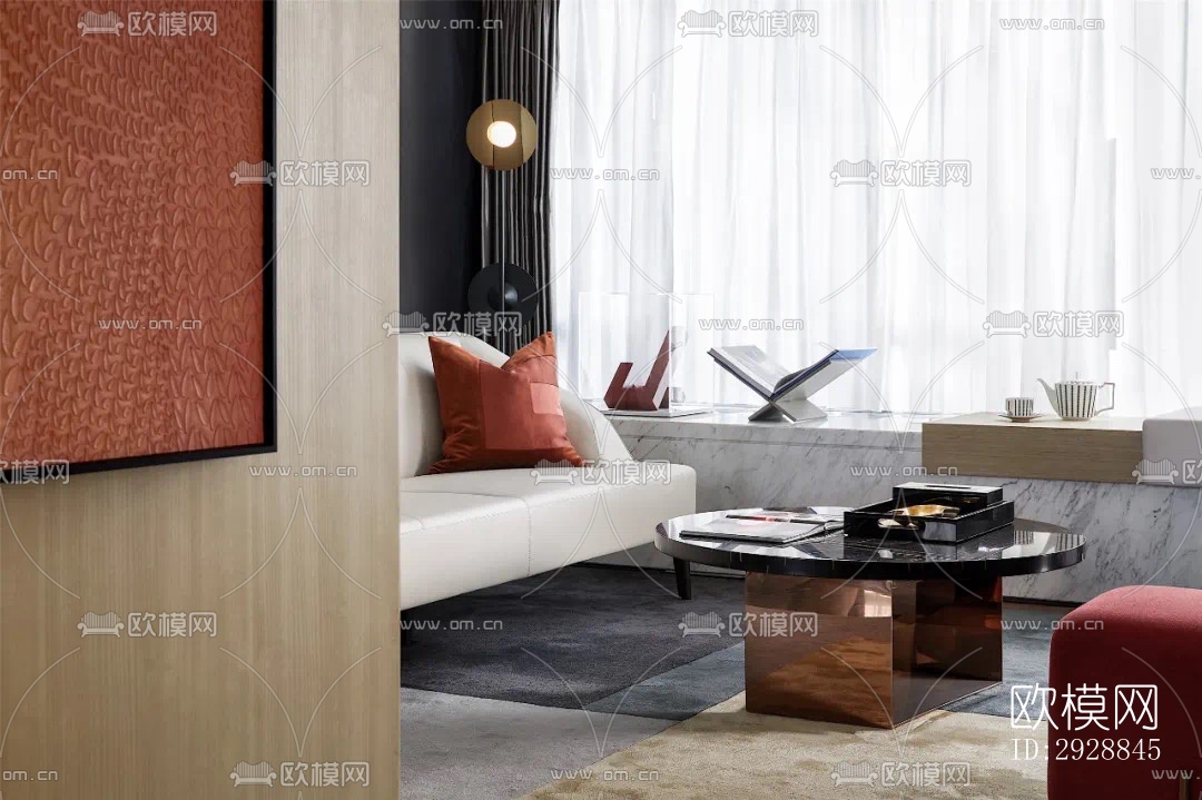 现代平层效果图下载（渲染图14）