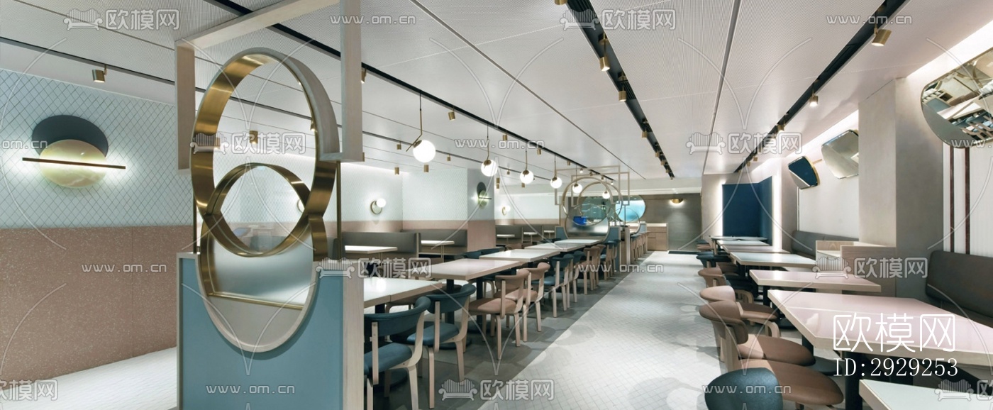 北欧中餐厅效果图下载（渲染图2）