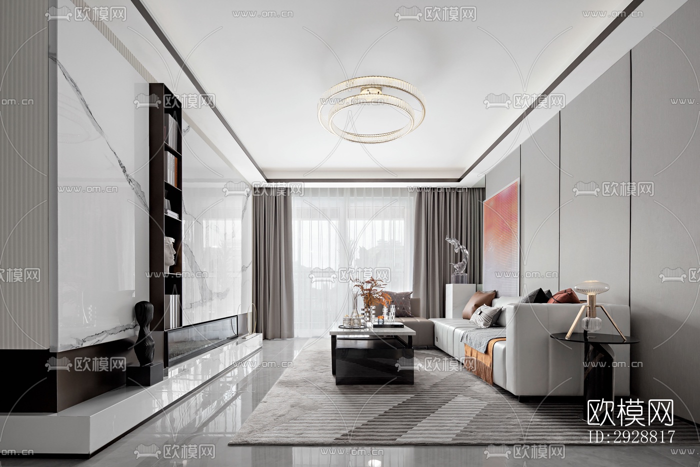 现代平层效果图下载（渲染图6）