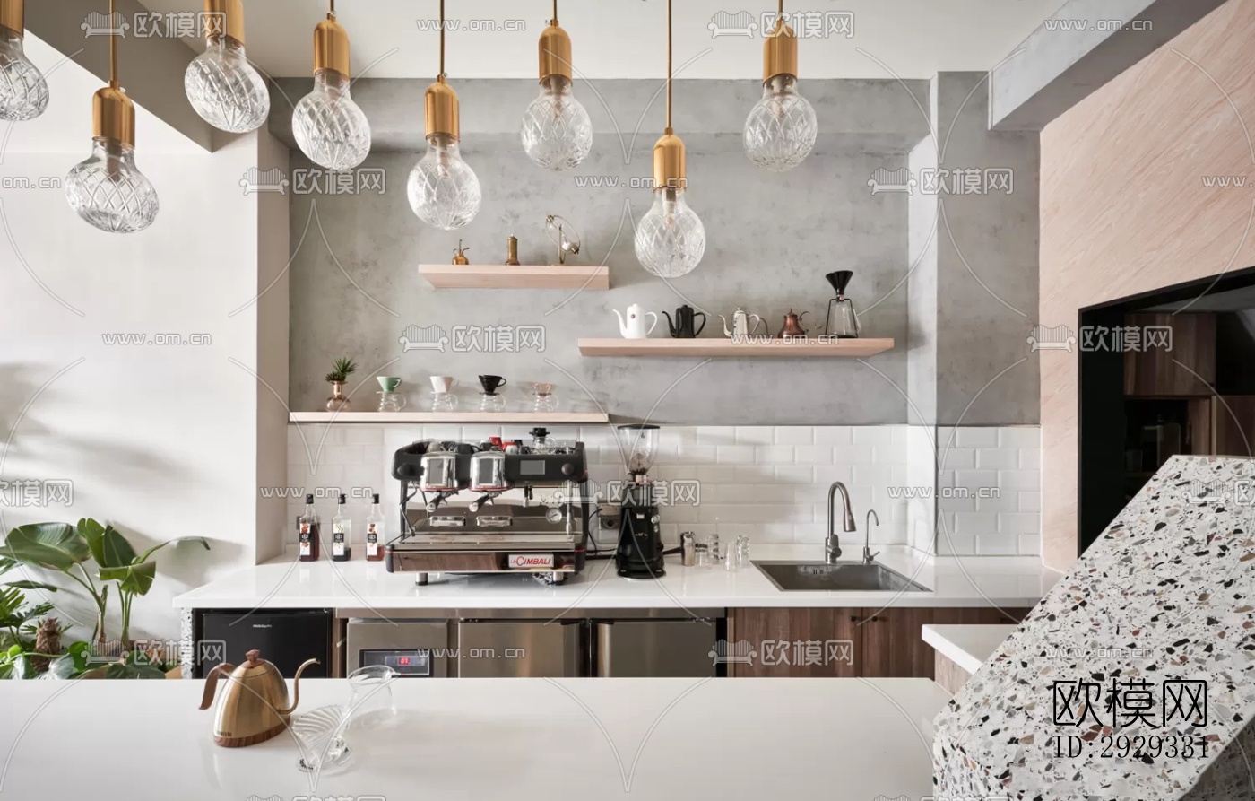 北欧咖啡奶茶效果图下载（渲染图11）